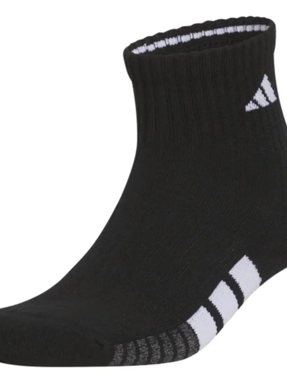 Adidas Men's Quarter Socks with Climacool & Arch Compression 6 pair, Black , NWT